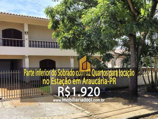 Parte inferior do Sobrado com 02 Quartos para locação no Estação em Araucária-PR  - Locação por R$1.920,00. Incluindo valor do seguro incêndio