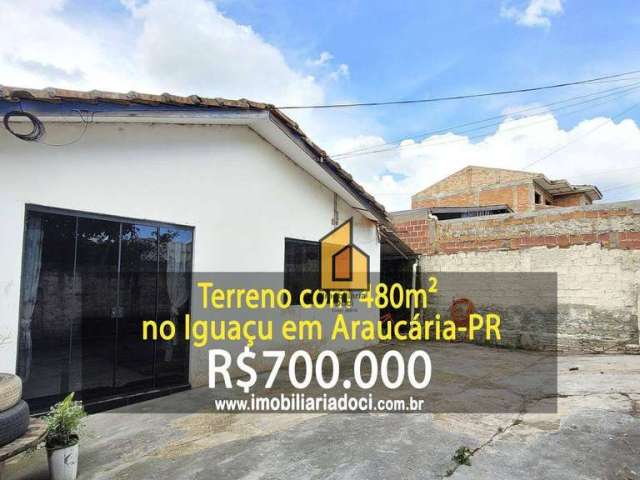 Terreno com 480m² no Iguaçu em Araucária-PR  - A venda por R$700.000,00