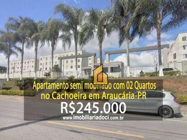 Apartamento Semi mobiliado com 02 Quartos no Cachoeira em Araucária-PR  - A venda por R$245.000,00