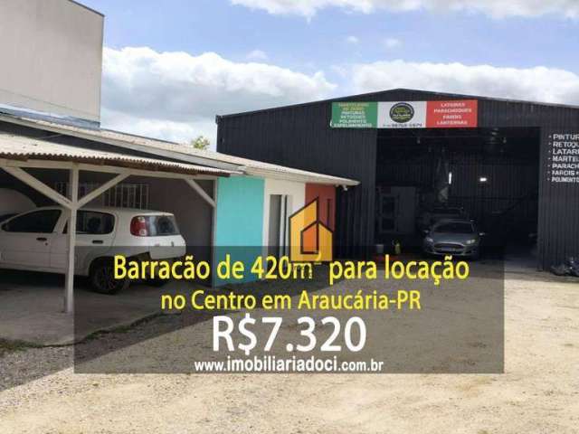 Barracão de 420m² para locação no Centro em Araucária-PR  - Locação por R$7.320,00