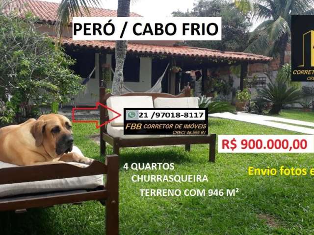 Casa para Venda em Cabo Frio, Peró, 4 dormitórios, 3 banheiros, 9 vagas