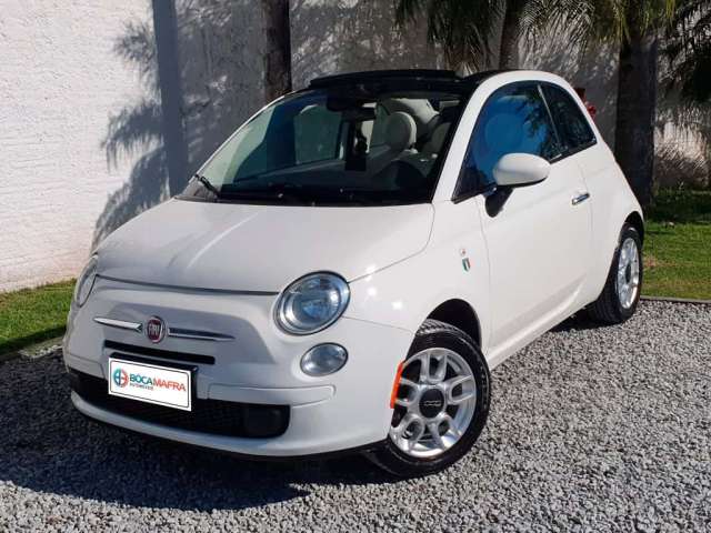 Fiat 500 Cabrio 1.4 Flex - Branca - 2014/2014