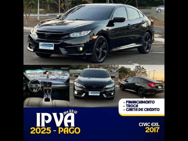 Honda Civic EXL CVT - Preta - 2017/2017