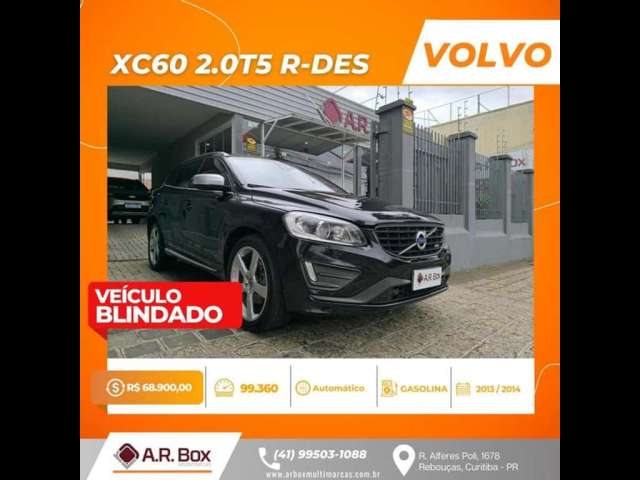 VOLVO XC60 2.0 T5 R-DES 2014 BLINDADA PRETA