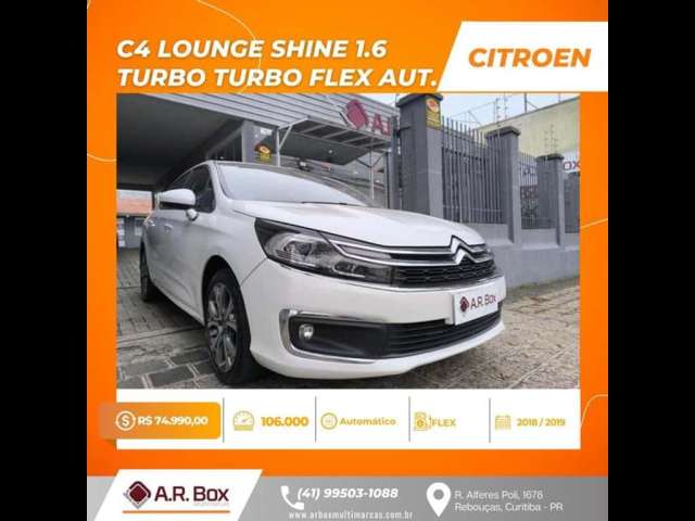 CITROEN C4 LOUNGE SHINE 1.6 TURBO TURBO FLEX AUT. 2019