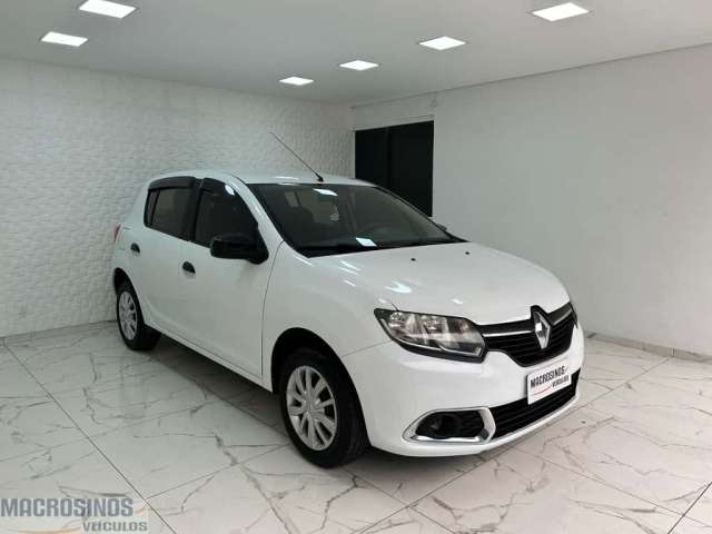 Renault Sandero Authentique Flex 1.0 completo - Branca - 2017/2018