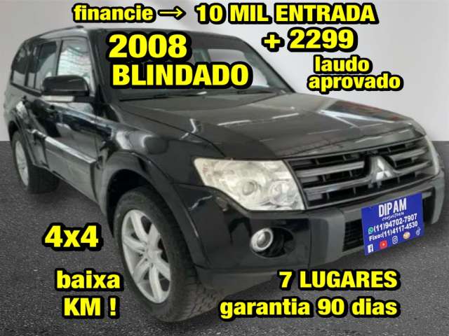 Mitsubishi Pajero gls 4x4 2008 blindado preto automático gasolina 