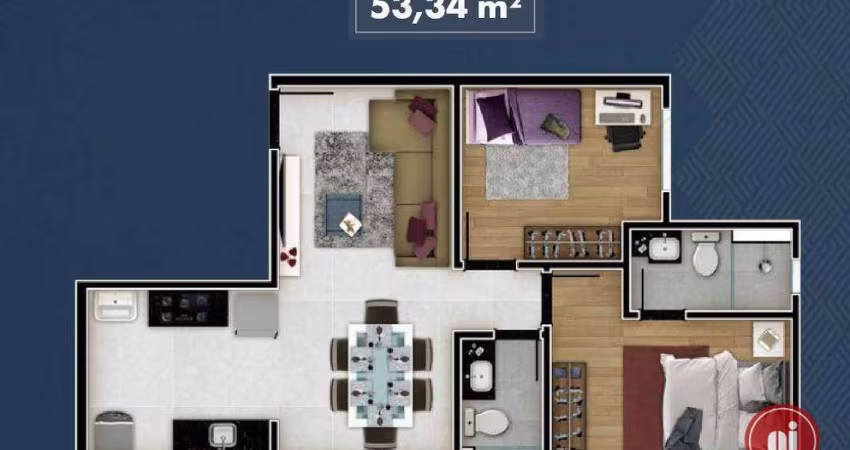Apartamento com 2 dormitórios à venda, 53 m² por R$ 433.760 - Alto Caiçaras - Belo Horizonte/MG