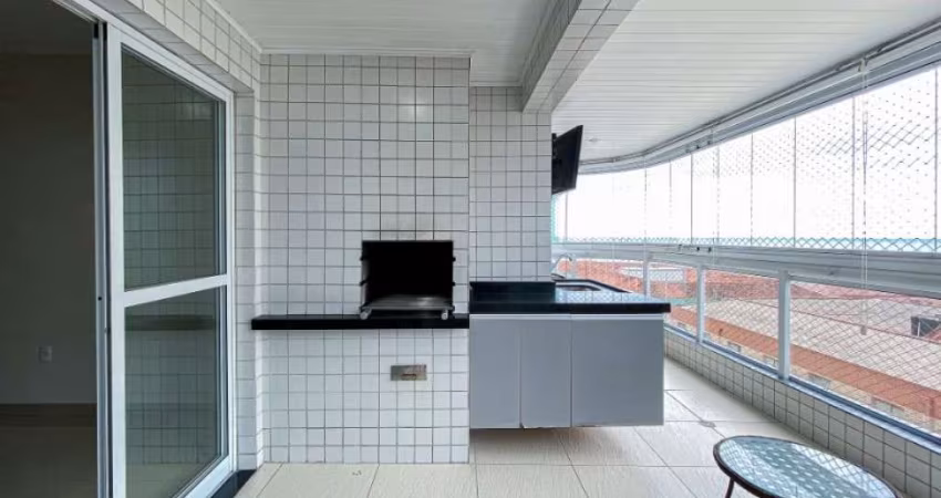 Apartamento com 2 dorms Ampla Sacada Gourmet com Vista Mar e Churrasqueira a carvão!