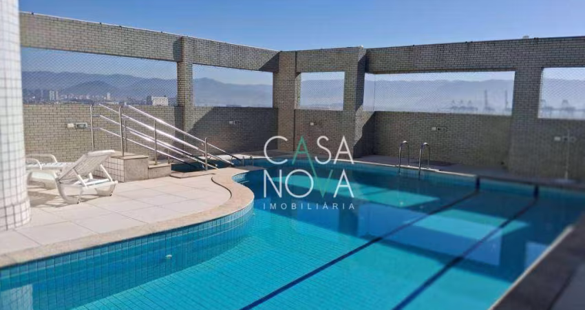 Apartamento com 3 dormitórios para alugar, 97 m² por R$ 4.700,00/mês - Aparecida - Santos/SP