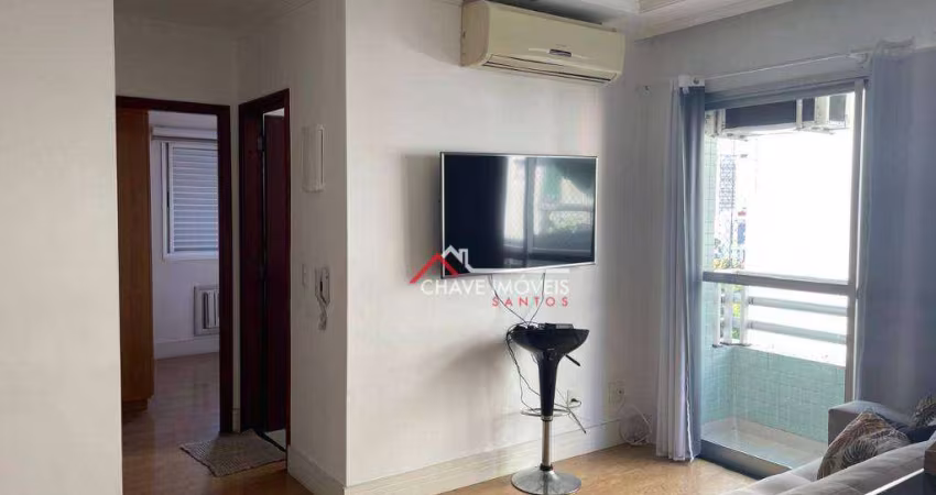 Apartamento com 2 dormitórios à venda, 59 m² por R$ 452.000,00 - Encruzilhada - Santos/SP