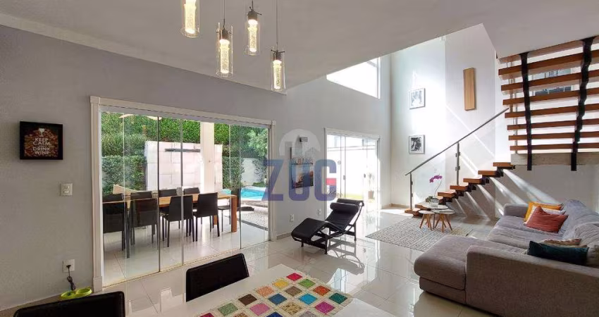 Sobrado à venda e para alugar em Campinas, Loteamento Parque dos Alecrins, com 3 suítes, com 260 m²