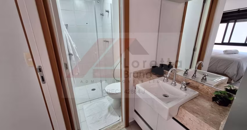IMÓVEL PORTEIRA FECHADA / MOBILIADO C/ 01 DORMITÓRIO/1 VAGA DE GARAGEM.