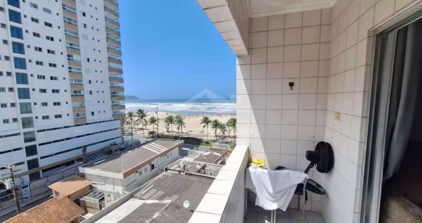 Prédio frente ao mar. Apartamento 02  dormitório com sacada ampla, morada na praia.com.br