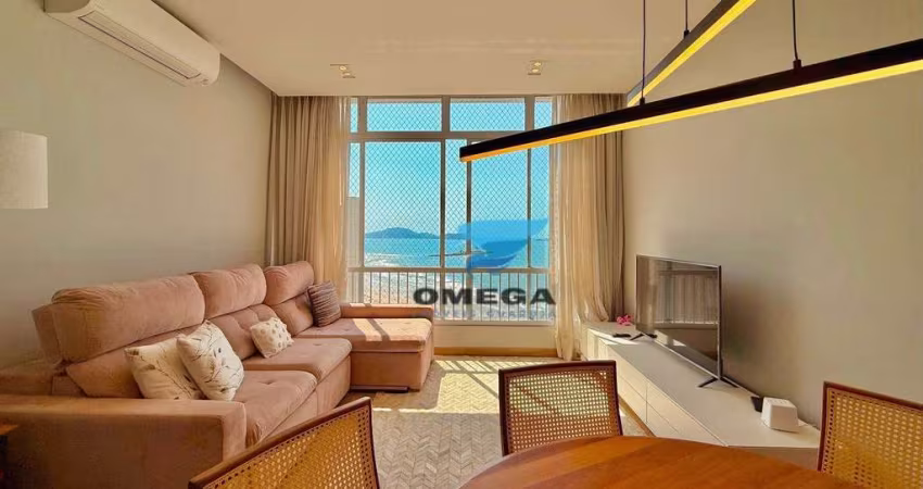 Apartamento frente mar à venda na praia das Pitangueiras no Guarujá I Omega Imoveis