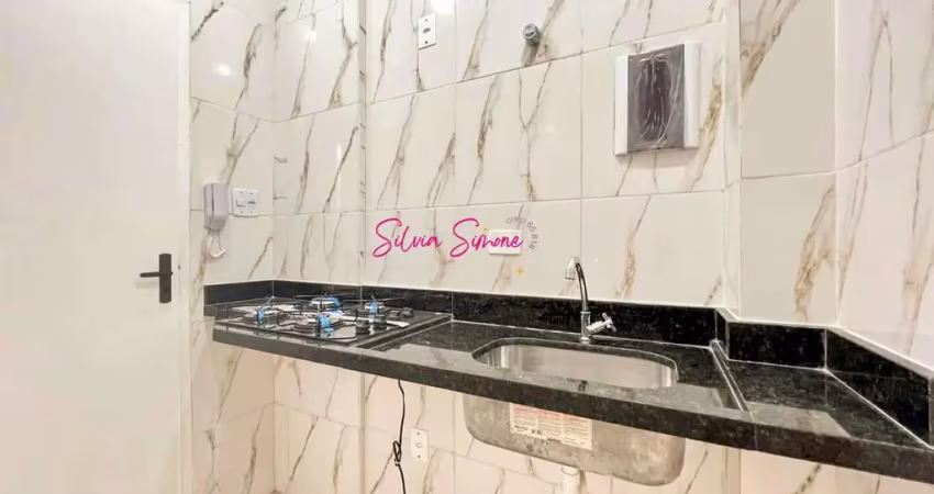 Sala Living para Locação em Santos, Aparecida, 1 dormitório, 1 banheiro, 1 vaga