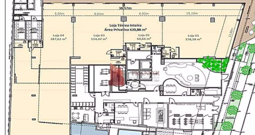 LOCAÇÃO- Sala TÉRREA DE ESQUINA 158m² | Fachada em Vidro