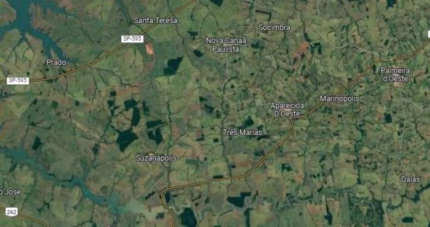 Fazenda dupla aptidão para venda na região de Aparecida Doeste-SP com 48 alqueires, dentro da cidade, benfeitorias, boa de agua, lavoura arrendada