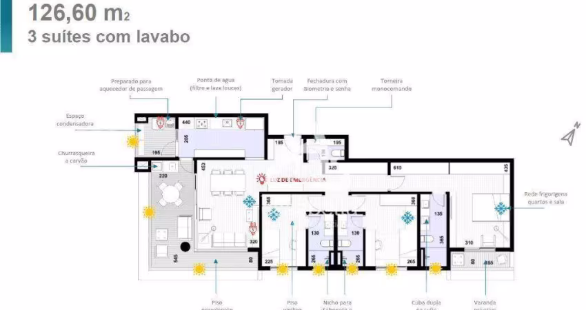 Apartamento com 3 dormitórios à venda, 126 m² por R$ 1.488.000,00 - Ponta da Praia - Santos/SP