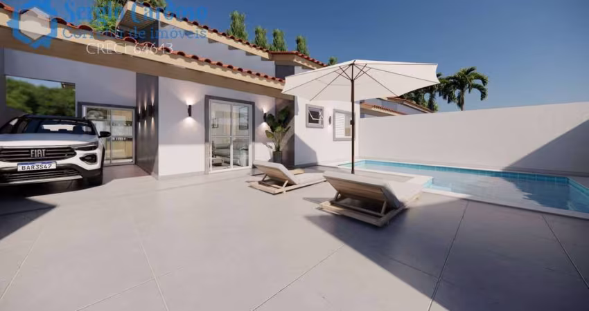 CASA NOVA 60M DO MAR! 2 QUARTOS COM PISCINA ITANHAÉM/SP