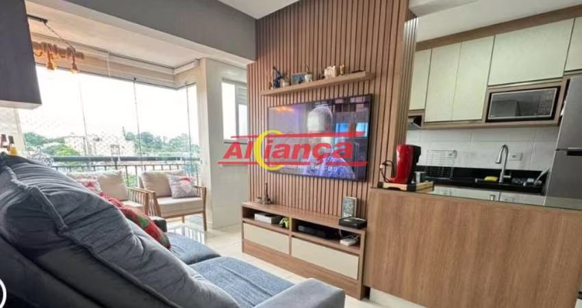 Apto de 59m², 2 dormitórios (1 suíte), 1 vaga- Bom Clima- Guarulhos-Sp.