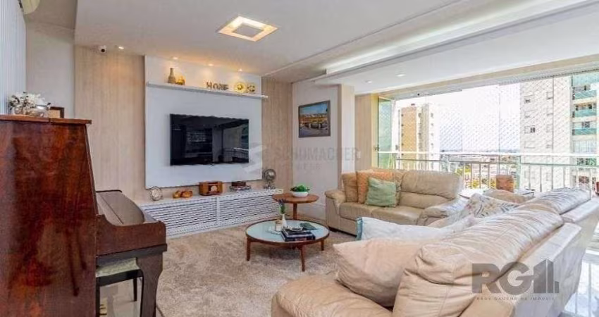 Excelente apartamento 3 dormitórios, sendo uma suíte, lavabo, com amplo living integrado a sacada com churrasqueira