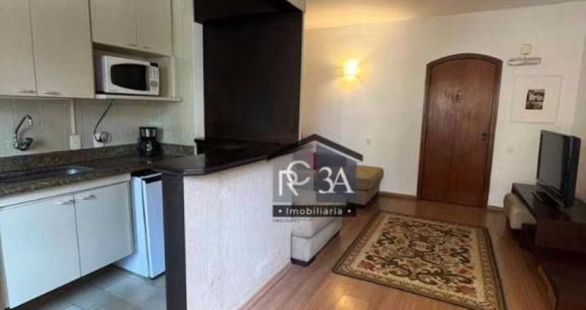 Flat com 1 dormitório para alugar, 50 m² - Moema - São Paulo/SP