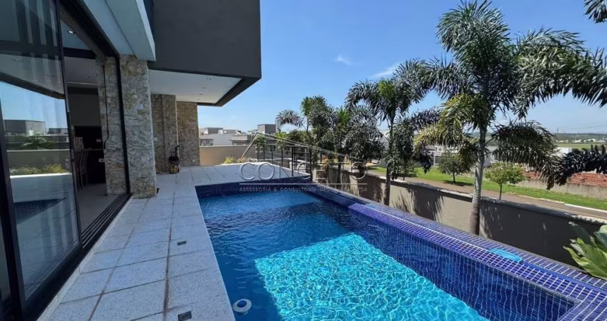 Sobrado de alto padrão à venda no Condomínio Residencial Villa D'Aquila com 377,44 m² | 5 suítes e 6 vagas de garagem, sendo 3 cobertas.