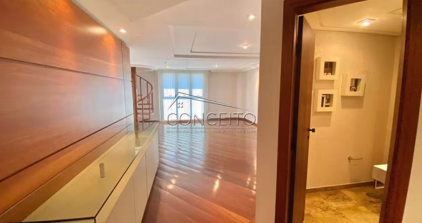 Cobertura duplex para locação ou venda no Edifício Dona Francisca Spinelli Mauro com 471m² | 3 suítes e 3 vagas de garagem.