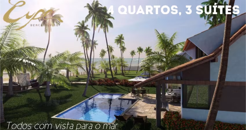 A casa , 217 m²,04qts, 03 suítes, pé na areia do cupe, 02 vagas