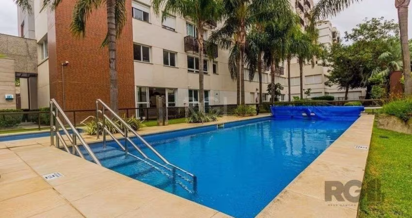 Apartamento 60m² - semi mobiliado, 2 dormitórios, 1 suíte, churrasqueira e 1 vag