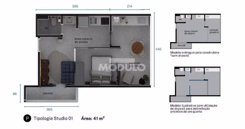 APARTAMENTO à venda, 1 quarto, 1 suíte, 1 vaga, UMUARAMA - Uberlândia/MG