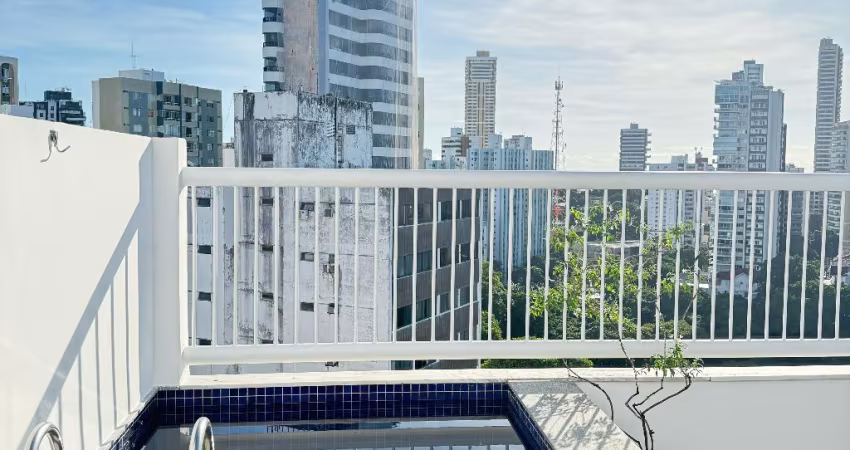 Cobertura a venda na graça quarto e sala mobiliada e piscina privativa