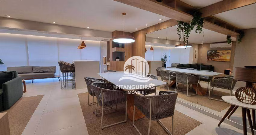 Praia Pitangueiras, Amplo Apartamento Finamente Decorado com 3 dormitórios, 115 m², 02 Vagas de Garagens, Lazer Completo - Guarujá/SP