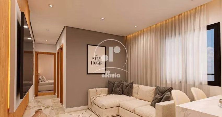 Apartamento a venda com 59,56m², 2 dormitórios, 1 suíte, 2 banheiros, 1 vaga, no Bairro Campestre, Santo André/SP.