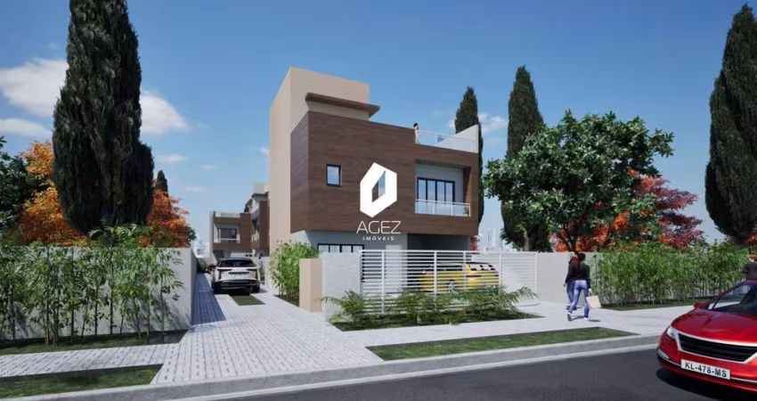 Sobrado em construção a venda no Novo Mundo, 3 quartos com amplo terraço
