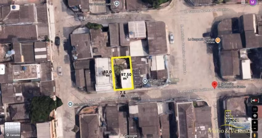 Terreno à venda, 97 m² por R$ 120.000,00 - Paecara (Vicente de Carvalho) - Guarujá/SP