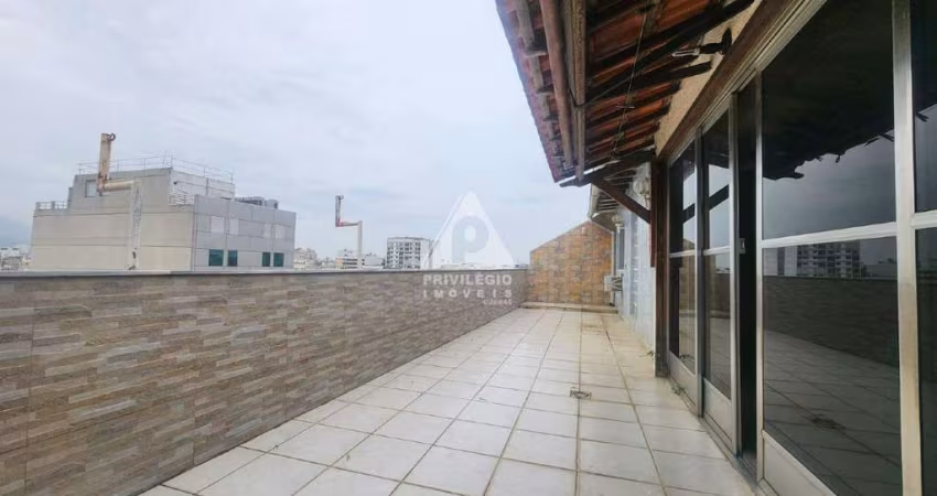 Cobertura duplex com vista lateral para o mar e 1 vaga em Copacabana
