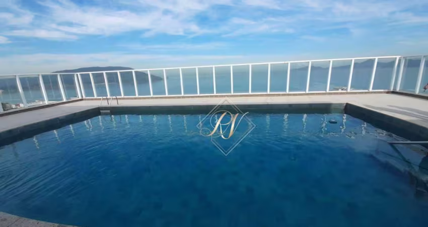 Apartamento com 3 suítes para locação, varanda gourmet, andar alto, sol da manhã, vista mar, prédio com lazer, a uma quadra da praia do Embaré!!!