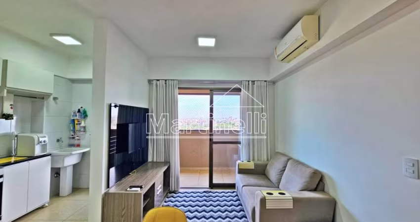 Apartamento mobiliado de 45m² de área útil para locação, próximo a Faculdade FAAP - Bairro Jardim Califórnia, Ribeirão Preto/SP.