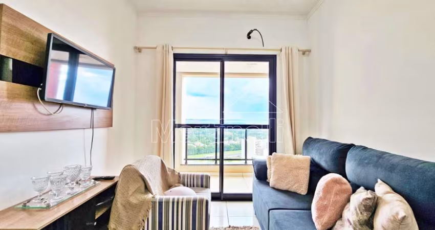 Apartamento mobiliado de 48m² de área útil para locação no Edifício Clara Maria, próximo a Faculdade UNIP - Bairro Jardim Nova Aliança, Ribeirão Preto/SP.