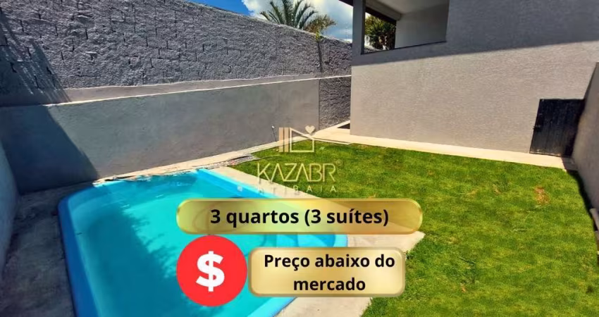 Casa para locação ou venda. 3 suítes, piscina - 136m2 – Locação: $5.800 – Venda: $750.000 – Jd. dos Pinheiros – Atibaia / SP