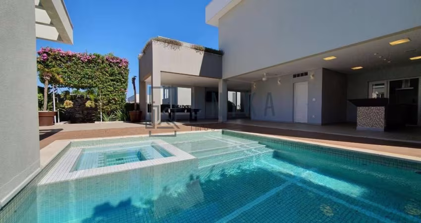 Luxuosa casa de alto padrão em condomínio à venda em Campinas-SP, Loteamento Mont Blanc, 4 quartos, 4 suítes, 3 salas, 7 banheiros, 5 vagas, 626,36 m².