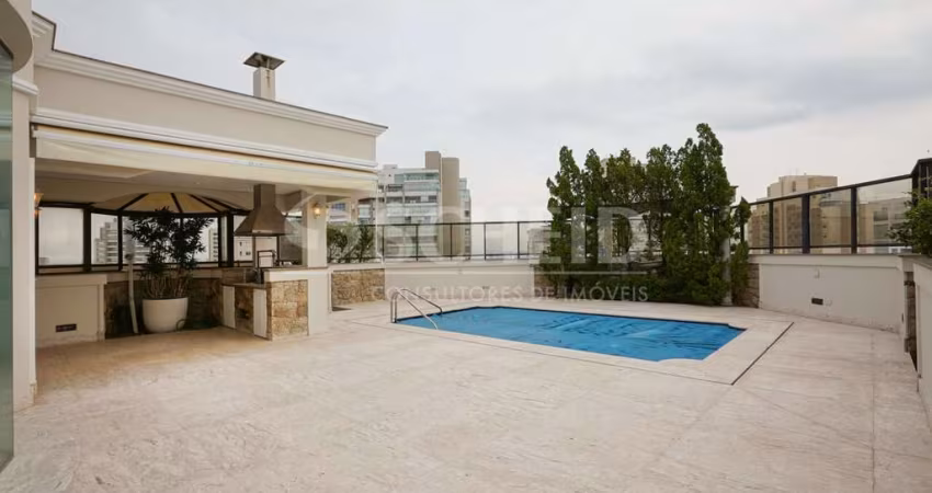 Cobertura duplex à venda ou locação no Campo Belo, 546m². 4 suítes, 4 vagass,