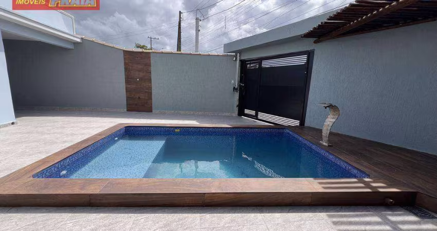 50 METROS DA PRAIA CASA NOVA LOTE INTEIRO COM PISCINA 3 QUARTOS, 115 m² por R$ 749.000 - Balneário Santa Eugênia - Mongaguá/SP