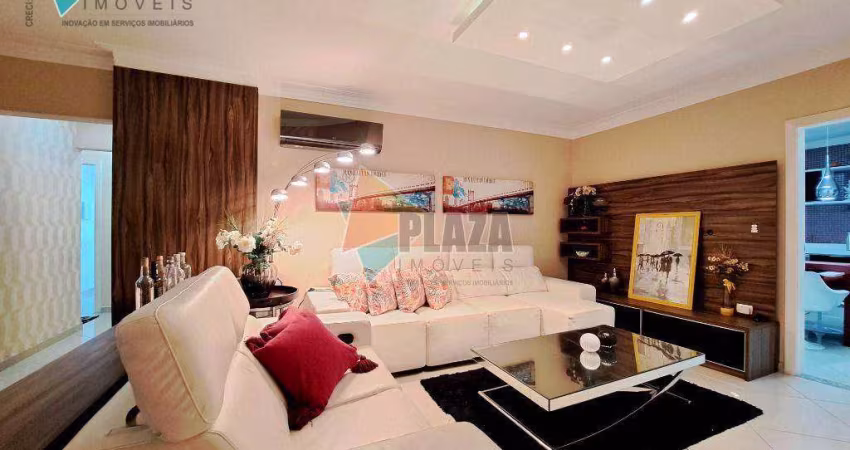 Apartamento com 4 dormitórios para alugar, 197 m² por R$ 8.500,00/mês - Canto do Forte - Praia Grande/SP