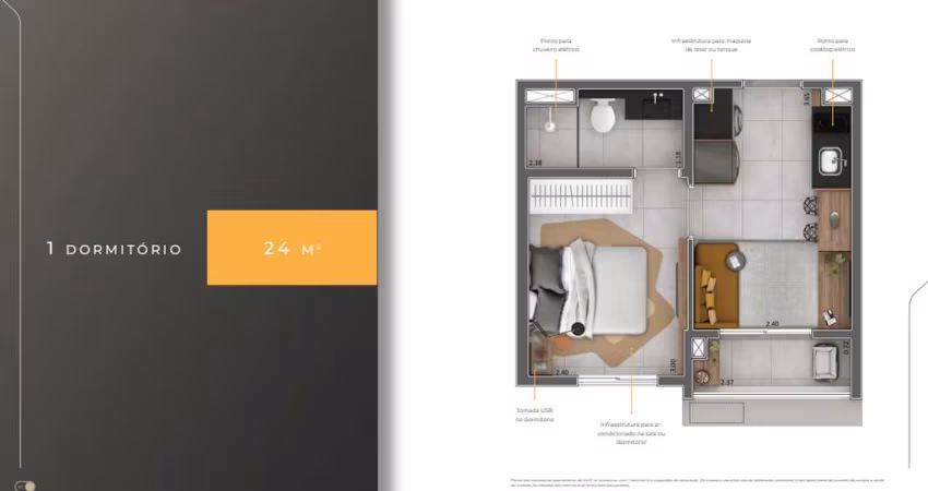 Apartamento à venda Itaim Bibi 24m2 / São Paulo / Contato: (11) 94332-1122