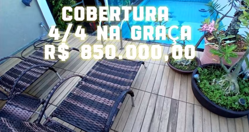 Cobertura Duplex Exclusiva na Graça: Seu Paraíso Particular! Venha conhecer essa incrível cobertura de 4 quartos, 2 suítes, com