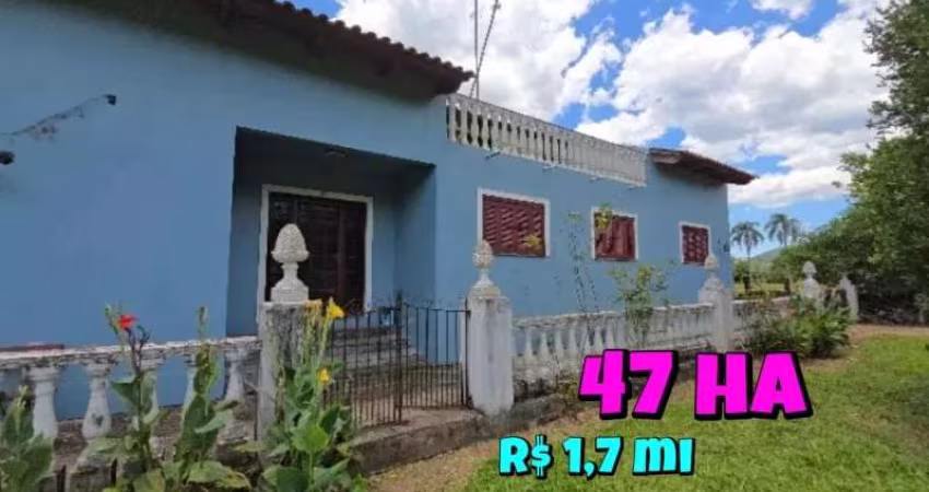 [645] SÍTIO EM TRÊS FORQUILHAS 47HA, ESCRITURA, CASA 7 QUARTOS, BANANAL, PASTO E AÇUDE