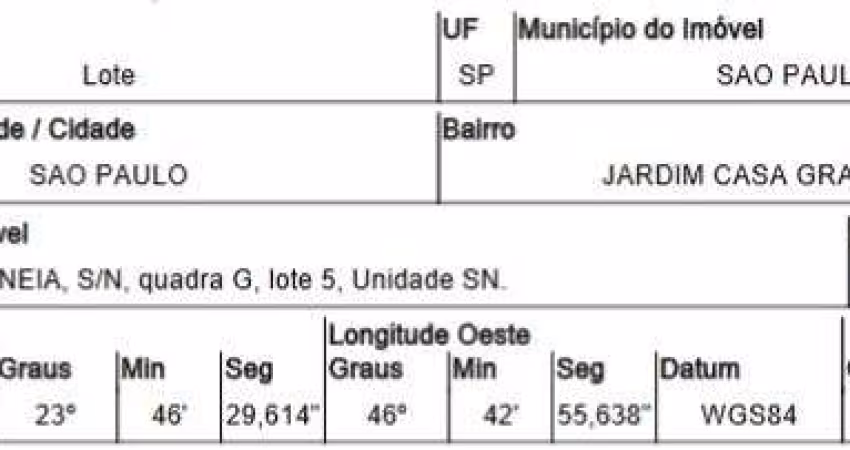 Oportunidade Única em SAO PAULO - SP | Tipo: Terreno | Negociação: Venda Online  | Situação: Imóvel